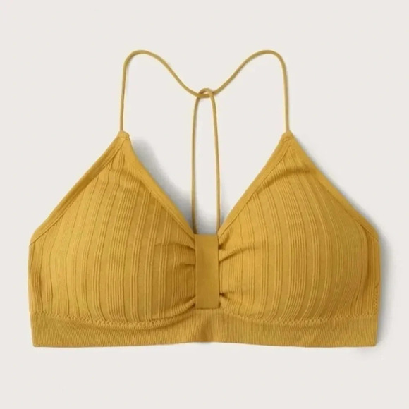 NEW! Sunny Yellow Ribbed Cut-Out Bralette ☀️ - Picture 1 of 8